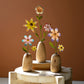Painted Metal Flowers With Wooden Bases Set Of 3 By Kalalou | Planters, Troughs & Cachepots | Modishstore - 3