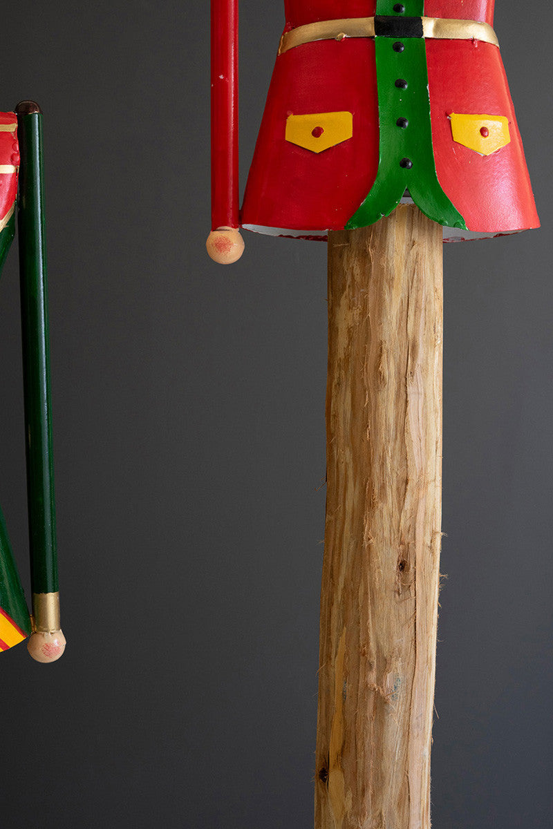 Painted Metal And Wood Nutcrackers Set Of 2 By Kalalou | Figurines | Modishstore - 3