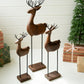 Carved Wood And Iron Reindeer On Bases Set Of 3 By Kalalou | Animals & Pets | Modishstore