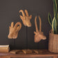 Set Of Three Carved Mango Wood African Animal Heads By Kalalou