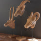 Set Of Three Carved Mango Wood African Animal Heads By Kalalou