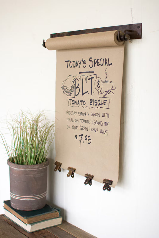 Hanging Note Roll With 4 Brass Finish Clips-22In (Min 2) By Kalalou