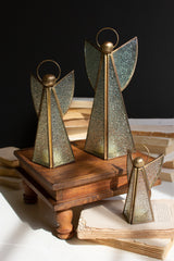 Antique Brass And Glass Christmas Angels Set Of 3 By Kalalou