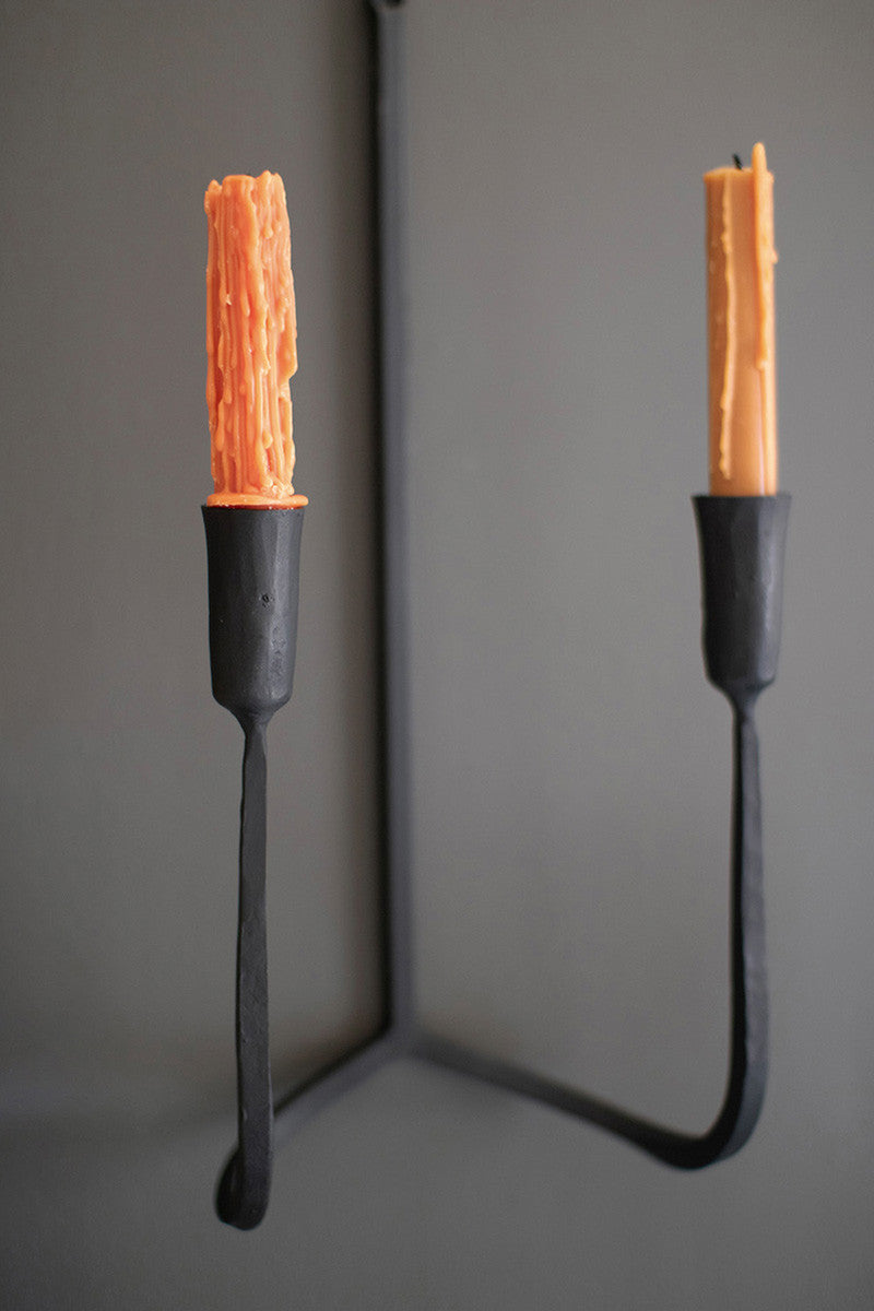 Forged Iron Double Taper Wall Sconce By Kalalou | Sconces | Modishstore - 2