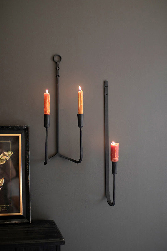 Forged Iron Double Taper Wall Sconce By Kalalou | Sconces | Modishstore