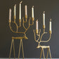 Set Of Two Antique Gold Forged Christmas Deer Candelabras By Kalalou