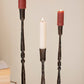Set Of 3 Tall Forged-Iron Taper Candle Holders - Ant Brass By Kalalou