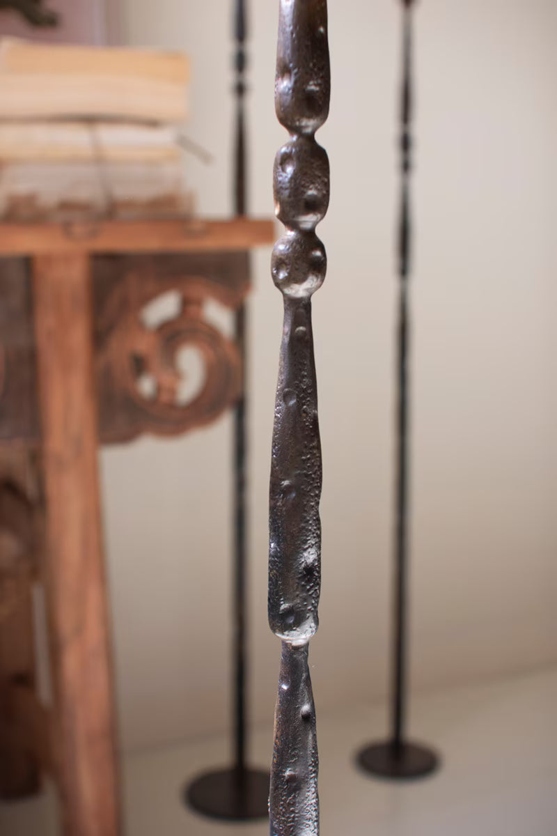 Set Of 3 Tall Forged-Iron Taper Candle Holders - Ant Brass By Kalalou
