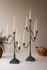 Set Of Two Taper Candelabras - Green Patina By Kalalou