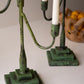 Set Of Two Taper Candelabras - Green Patina By Kalalou