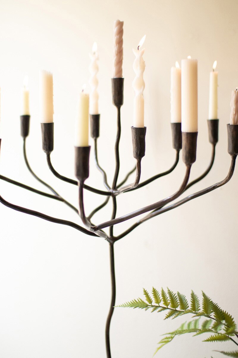 Large Forged-Iron Taper Candelabra By Kalalou