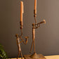 Set Of Two Forged Iron Trumpet And Saxaphone Taper Candle Holders By Kalalou