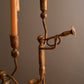 Set Of Two Forged Iron Trumpet And Saxaphone Taper Candle Holders By Kalalou