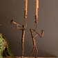 Set Of Two Forged Iron Trumpet And Saxaphone Taper Candle Holders By Kalalou