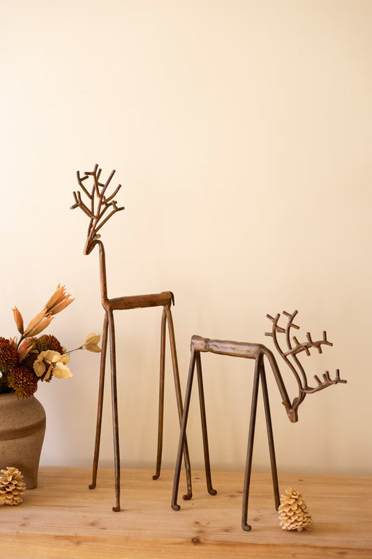 Set Of Two Forged-Iron Deer By Kalalou
