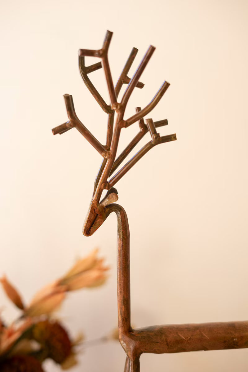 Set Of Two Forged-Iron Deer By Kalalou