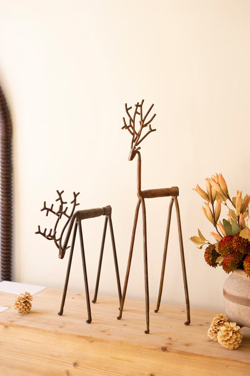 Set Of Two Forged-Iron Deer By Kalalou