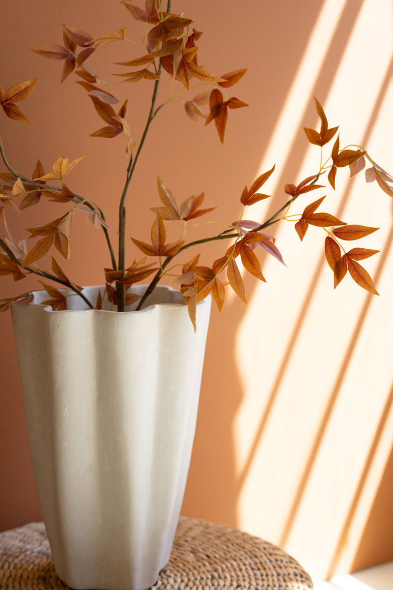 Paper Mache Tall Fluted Vase By Kalalou | Vases | Modishstore - 2