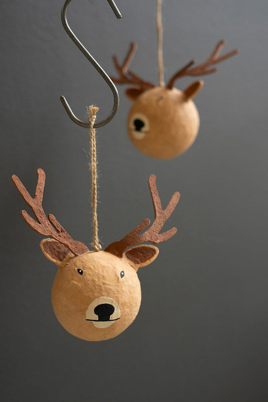 Paper Mache Reindeer Christmas Ormanent By Kalalou | Christmas Trees | Modishstore