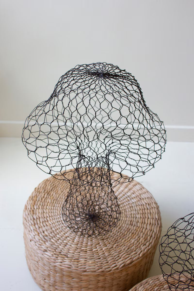 Set Of Three Wire Mushrooms By Kalalou