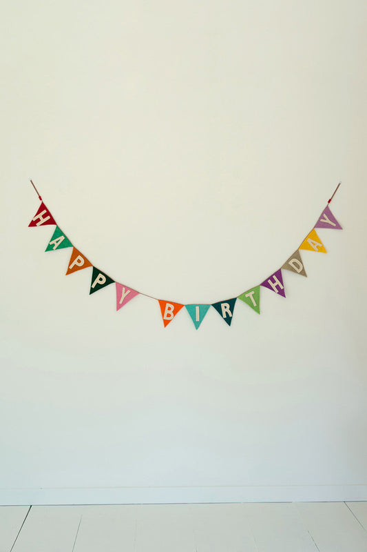 Felt Happy Birthday Garland (Min 2) By Kalalou | Garland & Wreath | Modishstore