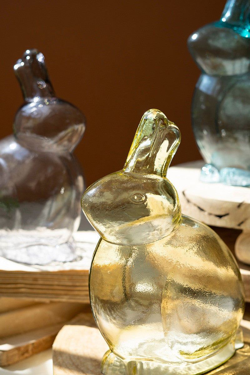 Set Of Three Glass Rabbits - One Each Color By Kalalou | Ornaments | Modishstore - 2