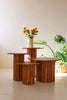 Set Of Four Acacia Wood Accent Tables With Tambour Bases By Kalalou