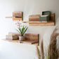 Set Of Three Live-Edge Acacia Wood Floating Shelves By Kalalou