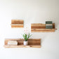 Set Of Three Live-Edge Acacia Wood Floating Shelves By Kalalou