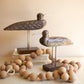 Set Of Two Carved Wooden Shorebirds On Stands By Kalalou