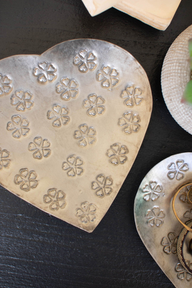 Metal Heart Bowls Set Of 2 By Kalalou | Decorative Bowls | Modishstore - 2