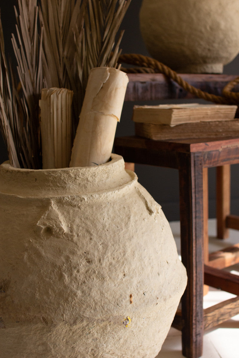 Paper Mache Urn - 20" Dia By Kalalou | Vases | Modishstore - 2
