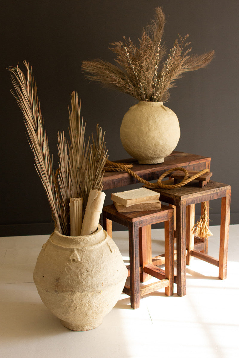 Paper Mache Urn - 20" Dia By Kalalou | Vases | Modishstore - 3