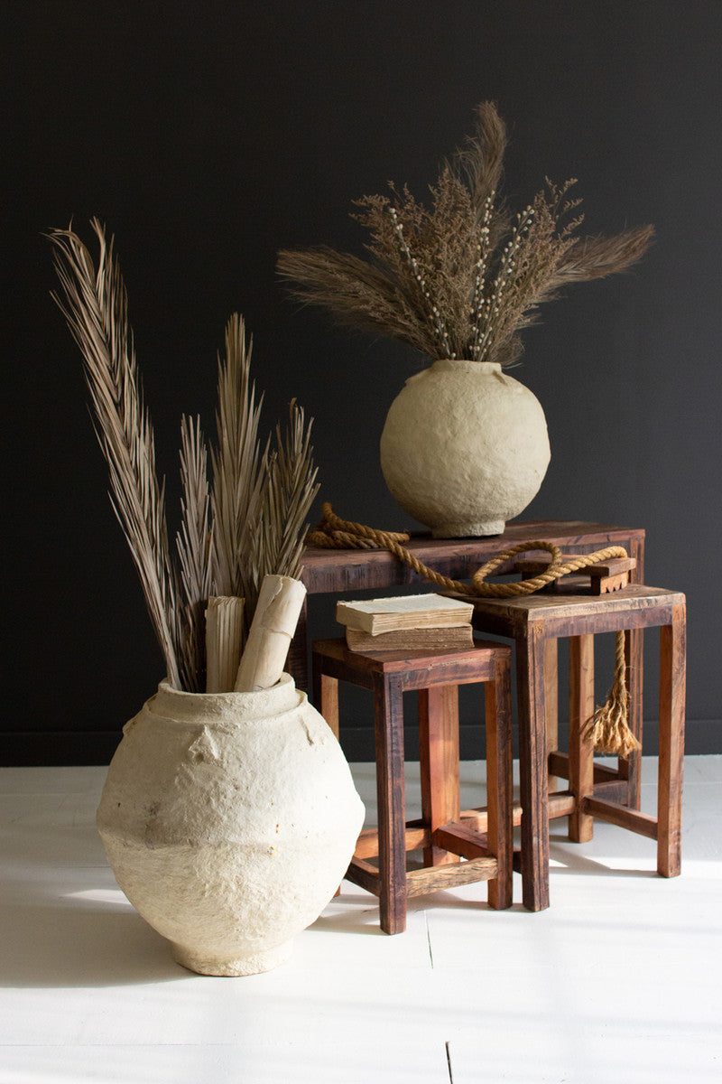 Paper Mache Urn - 20" Dia By Kalalou | Vases | Modishstore - 4