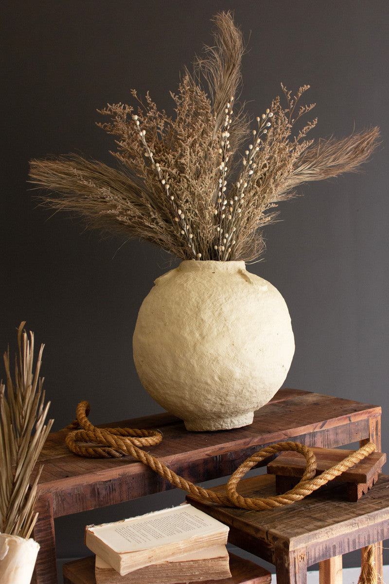 Paper Mache Urn - 15" Dia By Kalalou | Vases | Modishstore
