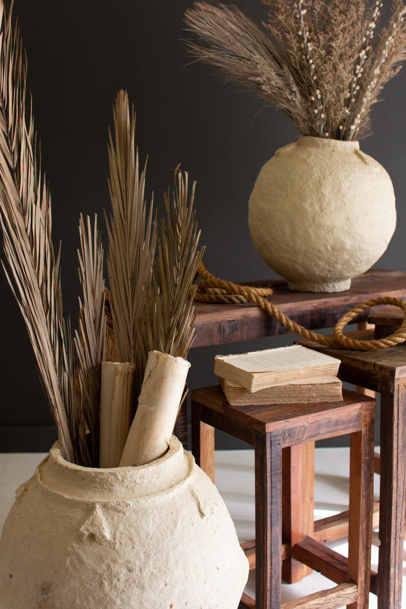 Paper Mache Urn - 15" Dia By Kalalou | Vases | Modishstore - 3