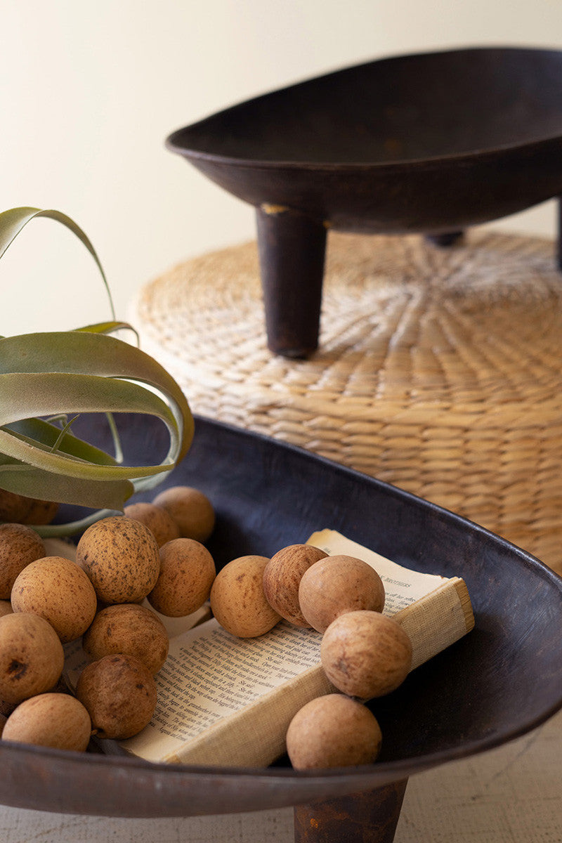 Set Of Two Oval Iron Bowls By Kalalou | Decorative Bowls | Modishstore - 2