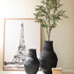 Set Of Two Paper Mache Black Tall Oval Urns By Kalalou