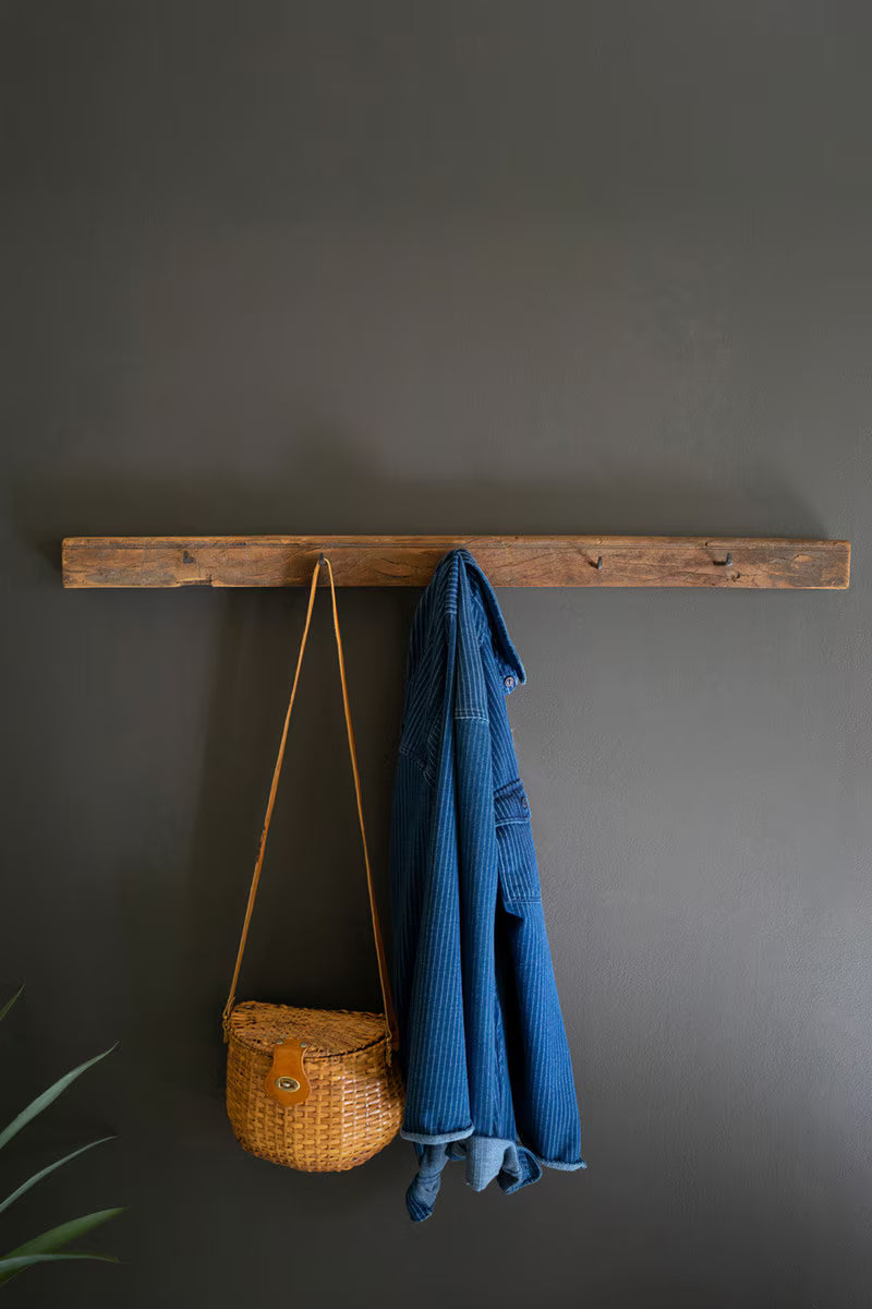 Recycled Wood Coat Rack With Forged Iron Hooks (Min 2) By Kalalou