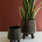 Set Of Two Hand - Hammered Iron Planters With Legs By Kalalou