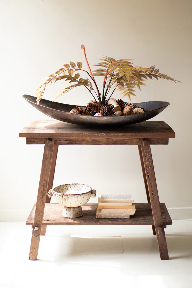 Large Oval Iron Bowl By Kalalou