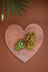 Pink Marble Heart Cheese Board (Min 2) By Kalalou