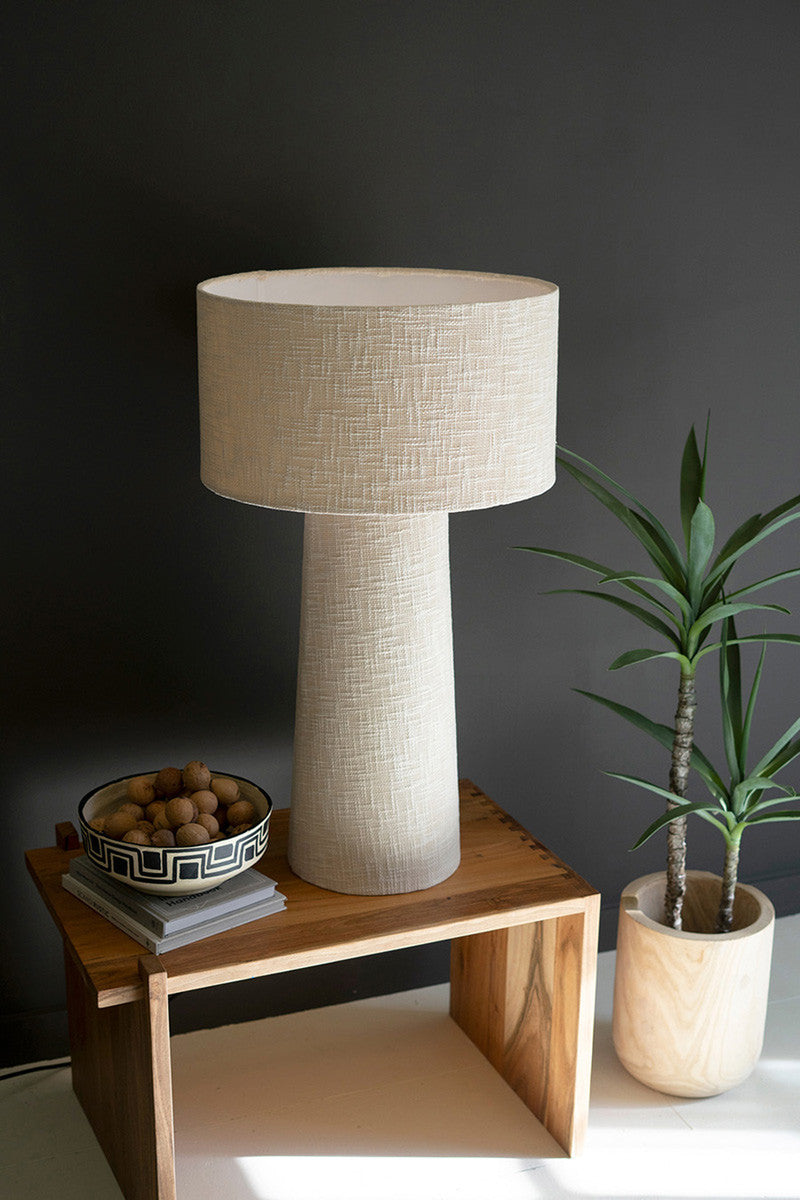 Boucle Fabric Table Lamp With Shade By Kalalou | Table Lamps | Modishstore - 3