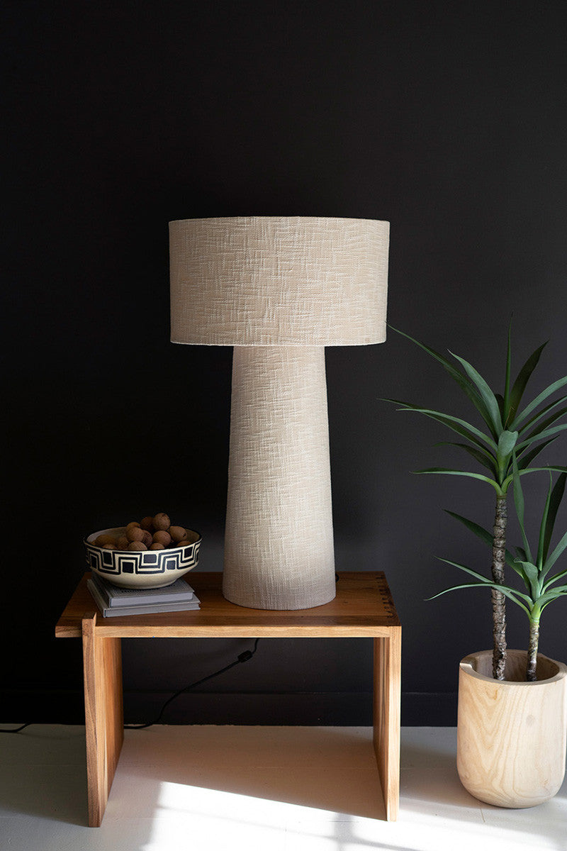 Boucle Fabric Table Lamp With Shade By Kalalou | Table Lamps | Modishstore