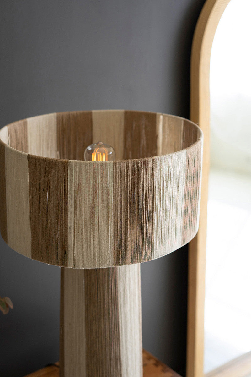 Natural And Khaki Jute Table Lamp With Shade By Kalalou | Table Lamps | Modishstore - 2