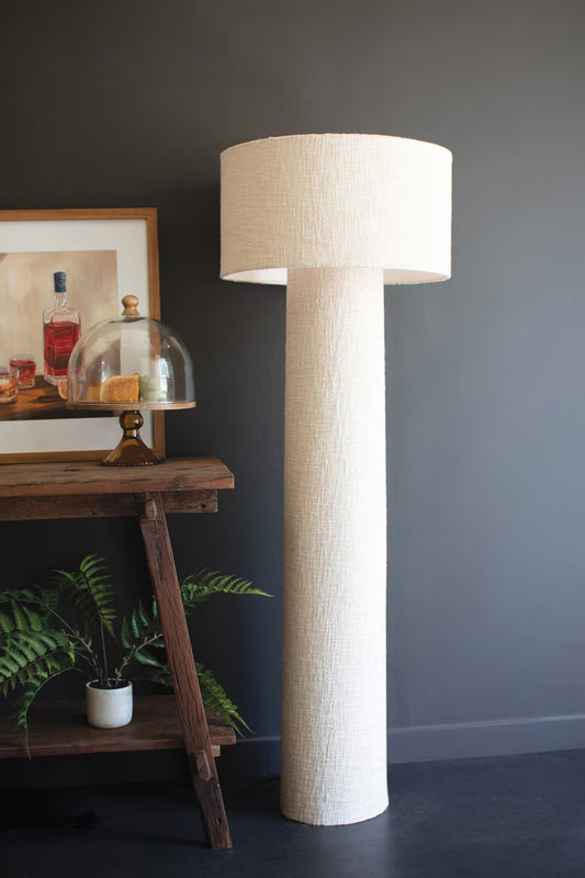 Boucle Fabric Floor Lamp With Shade By Kalalou