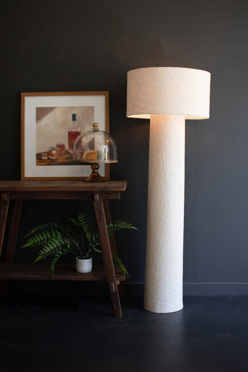 Boucle Fabric Floor Lamp With Shade By Kalalou