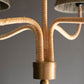 Rattan-Wrapped Chandelier With Raffia Shade By Kalalou
