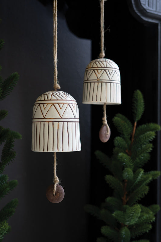 Ceramic Christmas Bells Set Of 2 By Kalalou | Holiday | Modishstore
