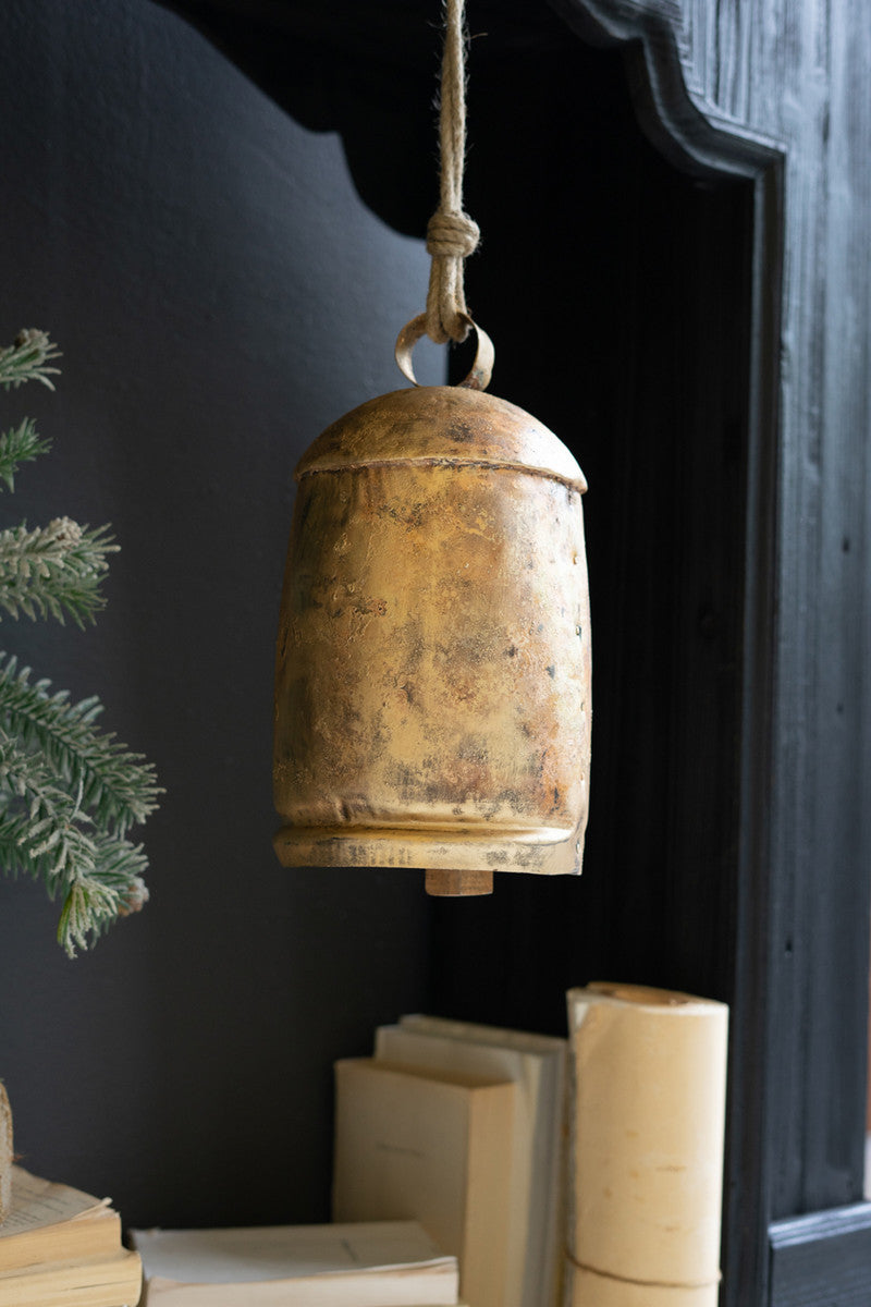 Large Antique Gold Christmas Bell - 12"T By Kalalou | Holiday | Modishstore - 3
